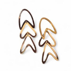 Serena Rose Gold Dangle Earrings Heart Detail Designed in the USA